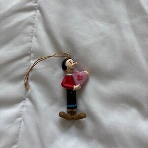 Vintage 1989 Olive Oyl Popeye Christmas Ornament With Love Heart KFS Holiday 80s